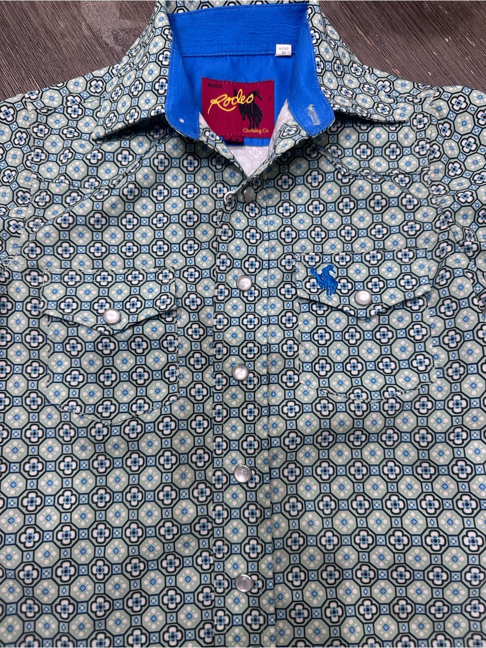 Rodeo Clothing Co. Geo Print Short Sleeve Western Shirt 2-3 Toddler